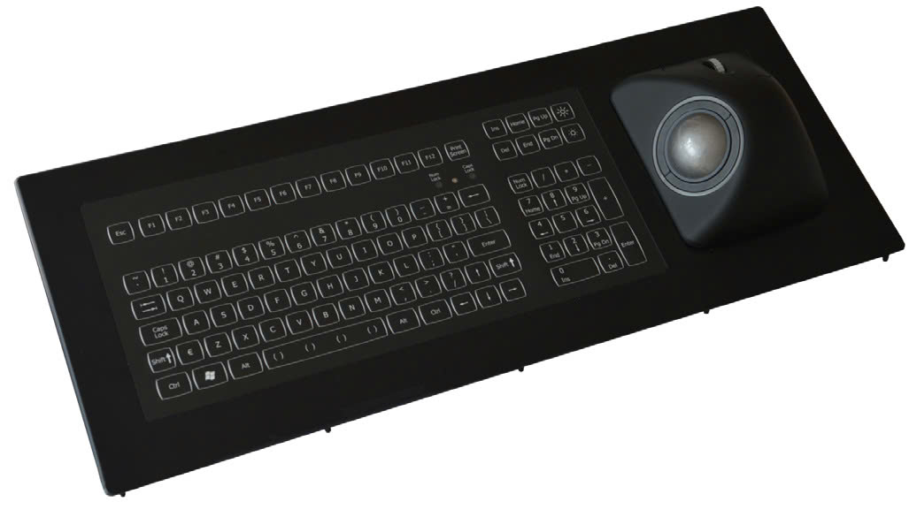 IEC60945 MARINE KEYBOARD WITH ERGONOMIC TRACKBALL